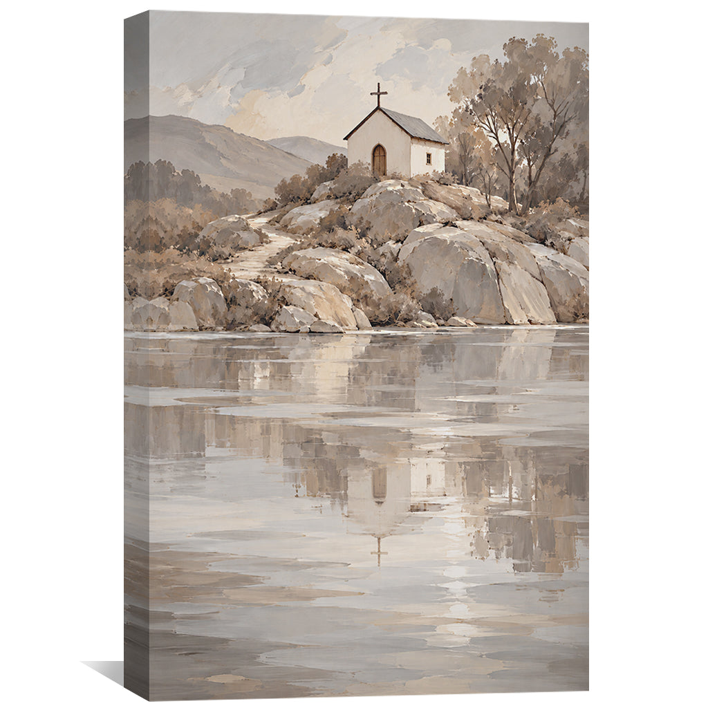 Chapel by Still Waters Canvas