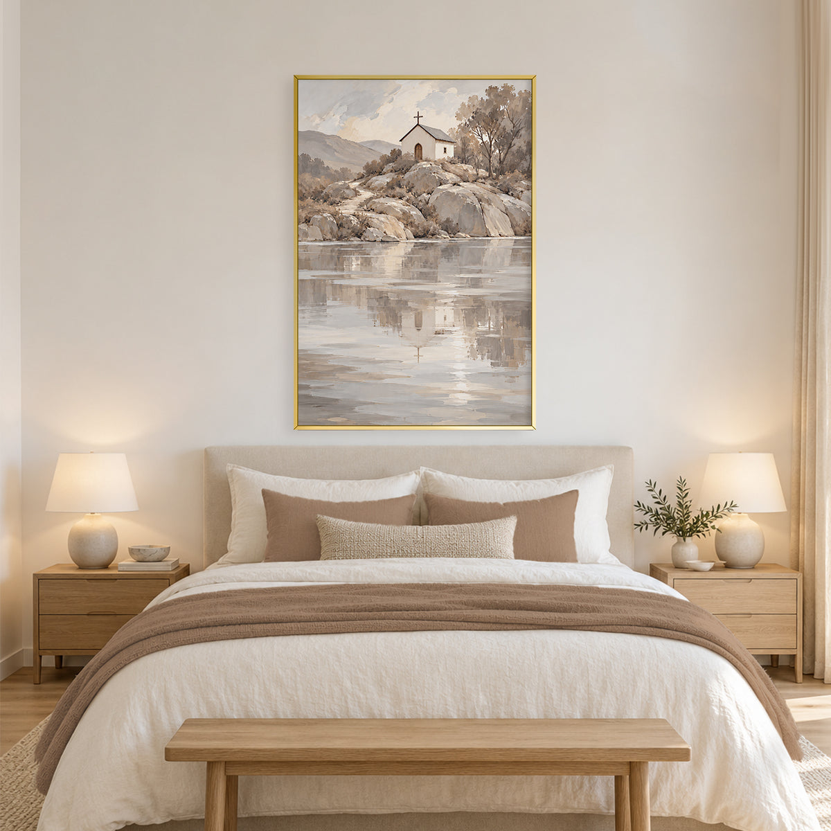 Chapel by Still Waters Canvas