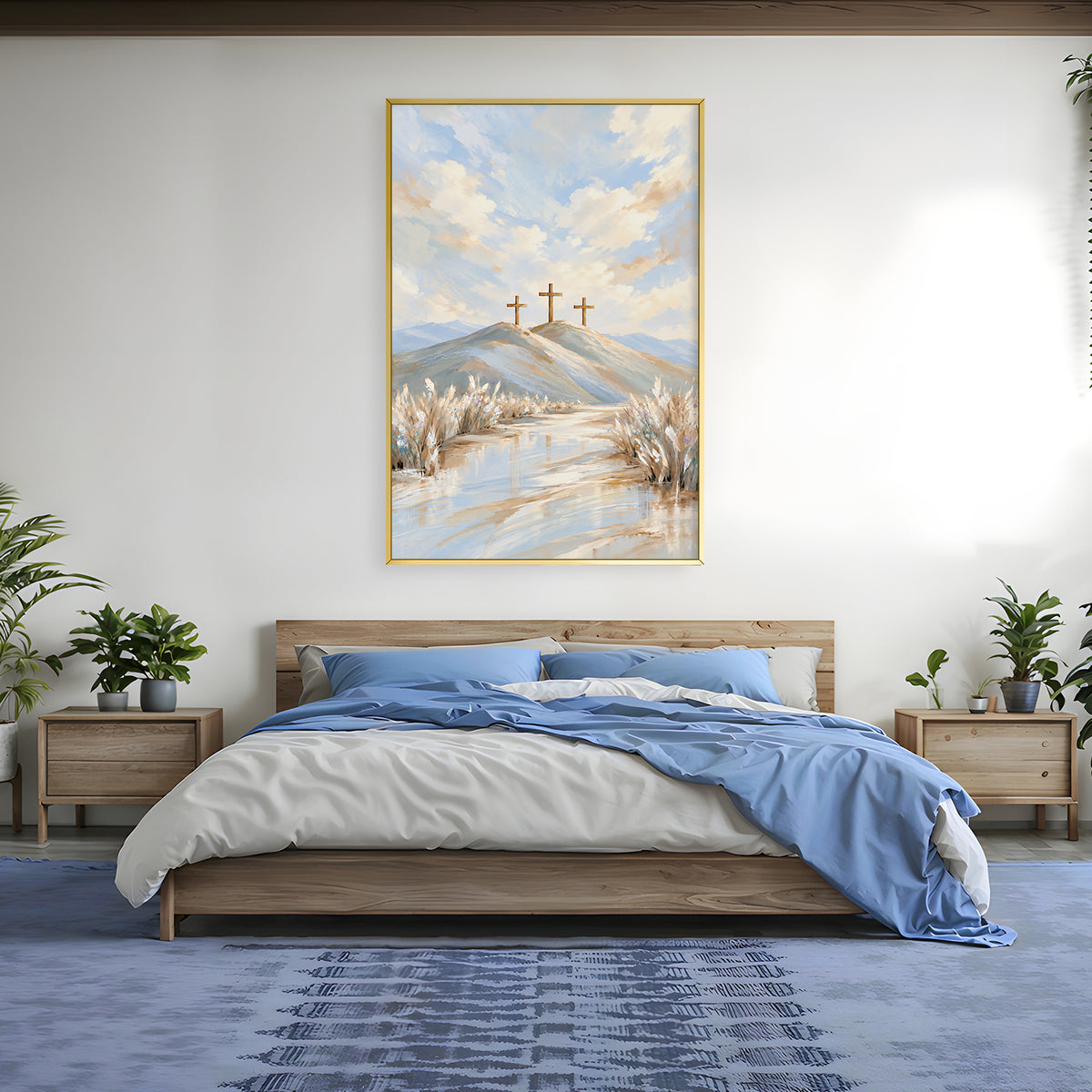 Three Crosses Beneath Heaven Canvas