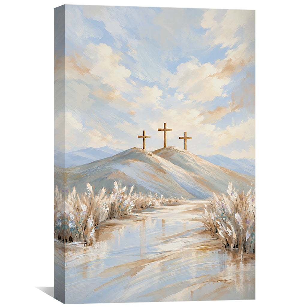 Three Crosses Beneath Heaven Canvas