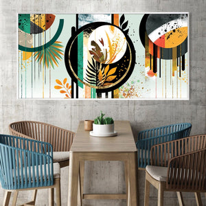 Abstract Botanica Canvas Art Clock Canvas