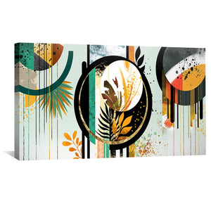 Abstract Botanica Canvas Art Clock Canvas