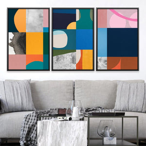 Abstract Collage Canvas Art Clock Canvas