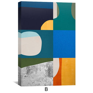 Abstract Collage Canvas Art Clock Canvas