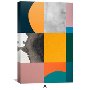 Abstract Collage Canvas Art Clock Canvas