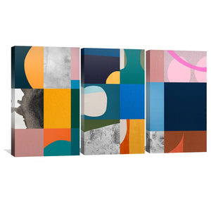Abstract Collage Canvas Art Clock Canvas