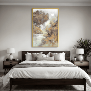Abstract Moon Waters Canvas Art Clock Canvas