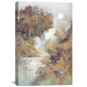 Abstract Moon Waters Canvas Art Clock Canvas