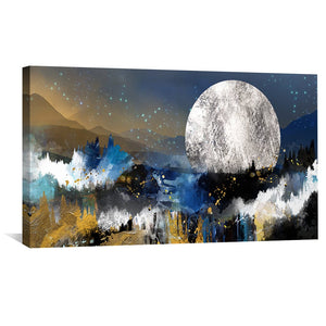 Abstract Moonset Canvas Art Clock Canvas