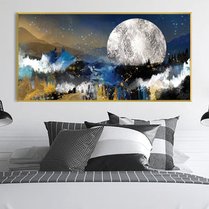Abstract Moonset Canvas Art Clock Canvas