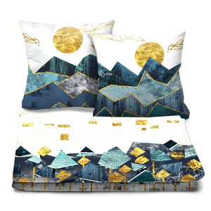 Abstract Mountain Dream Home Bundle Bundle 2 Cushions & 1 Blanket Clock Canvas