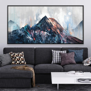 Abstract Ridged Peaks Canvas Art 20 x 10in / Canvas Clock Canvas