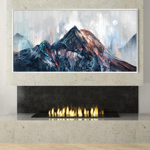 Abstract Ridged Peaks Canvas Art Clock Canvas