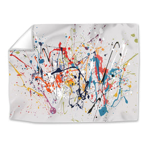 Abstract Splatter Easy Build Frame Art Fabric Print Only / 40 x 30in Clock Canvas