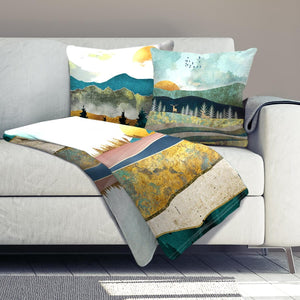 Abstract Sunsets Dream Home Bundle Bundle 2 Cushions & 1 Blanket Clock Canvas