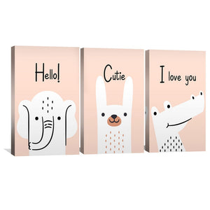 Adorable Greetings Canvas Art Clock Canvas