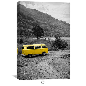 Adventure Yellow Canvas Art Clock Canvas