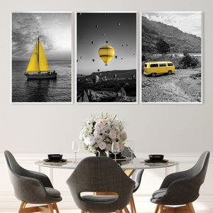 Adventure Yellow Canvas Art Clock Canvas