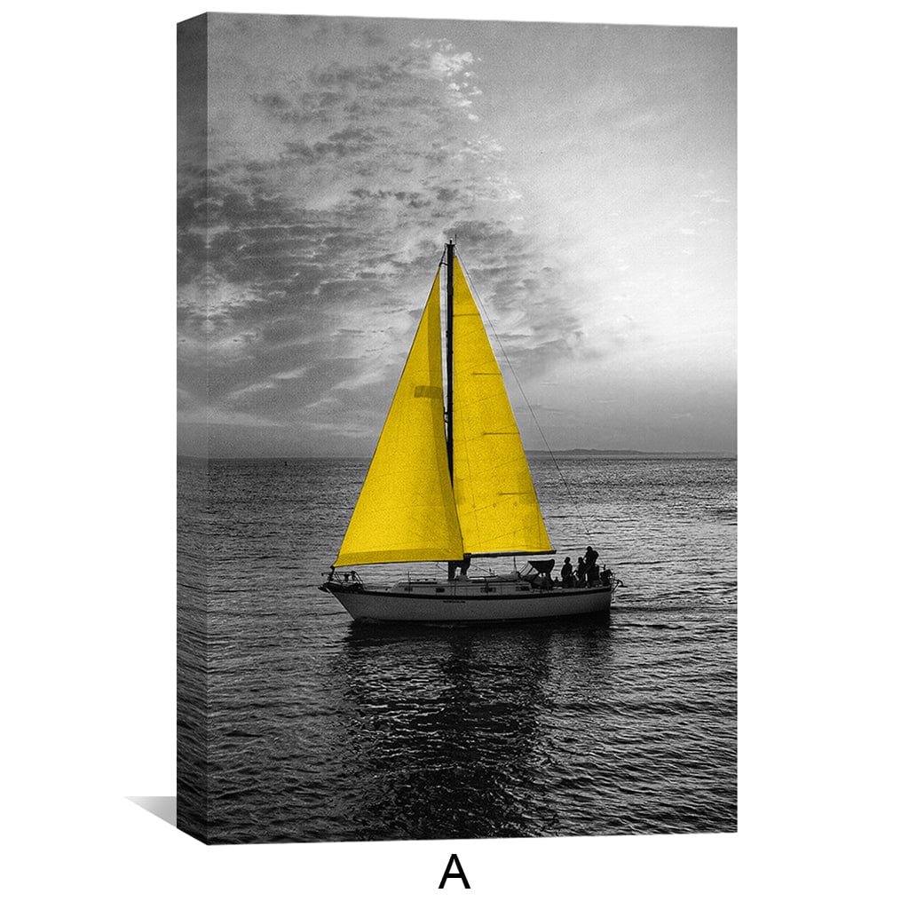 Adventure Yellow Canvas Art Clock Canvas
