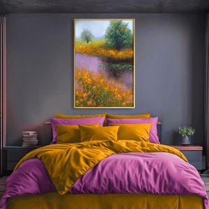 Amber and Lilac Haze Canvas Art Clock Canvas