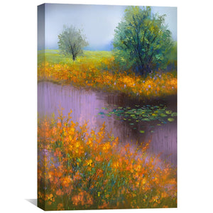 Amber and Lilac Haze Canvas Art Clock Canvas