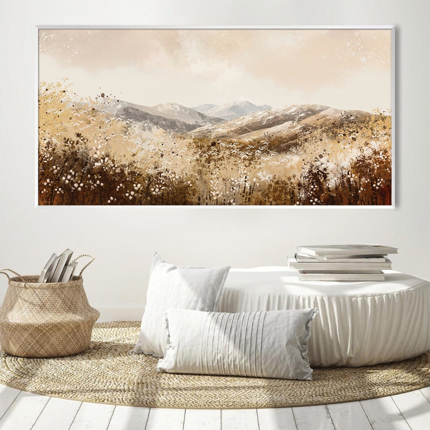 Amber Blooms Canvas Art Clock Canvas