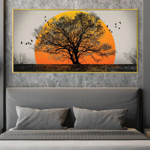 Amber Twilight Canvas Art Clock Canvas