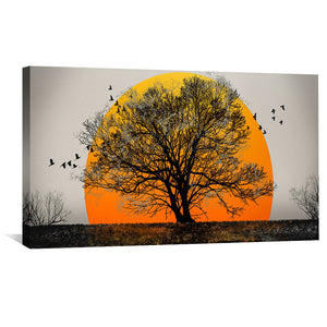 Amber Twilight Canvas Art Clock Canvas