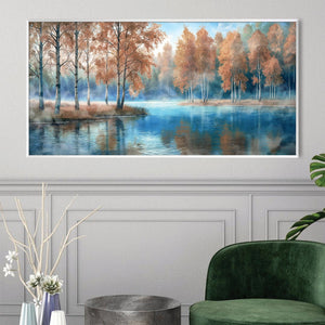 Amber Waterscape Canvas Art Clock Canvas