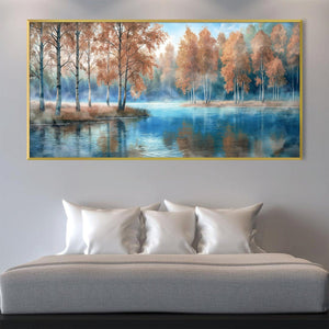 Amber Waterscape Canvas Art Clock Canvas