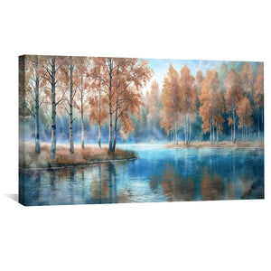 Amber Waterscape Canvas Art Clock Canvas