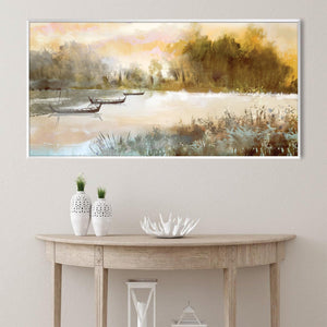 Amberlight River Canvas Art Clock Canvas