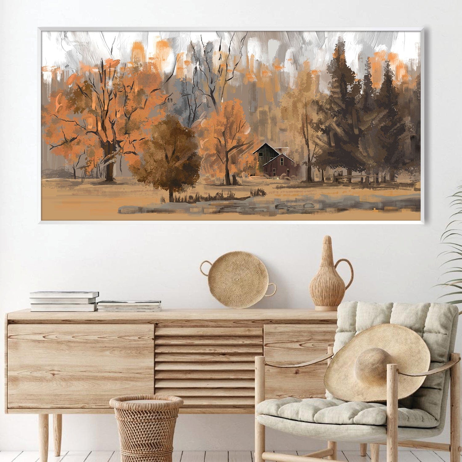 Among the Maples Canvas Art Clock Canvas