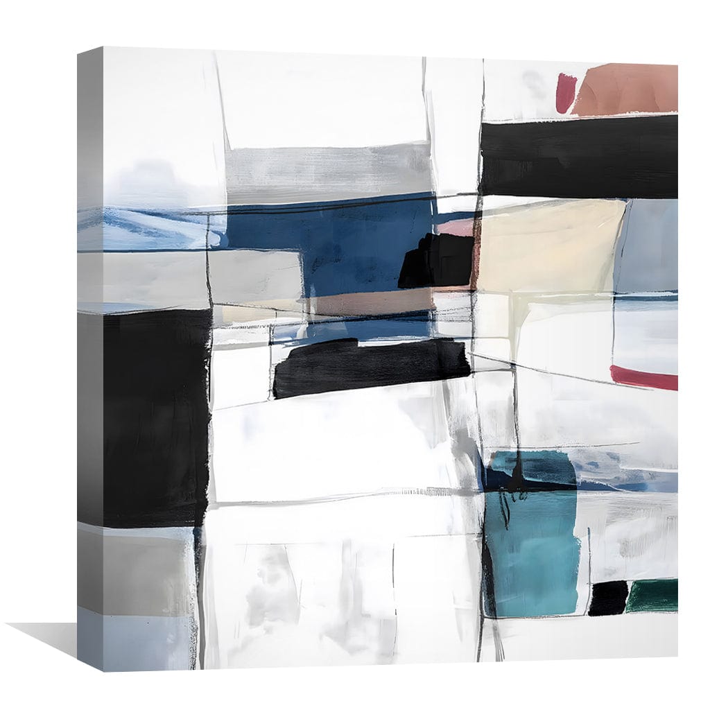 Angular Abstraction Canvas Art Clock Canvas