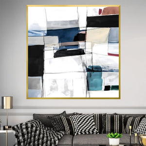 Angular Abstraction Canvas Art Clock Canvas