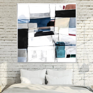 Angular Abstraction Canvas Art Clock Canvas