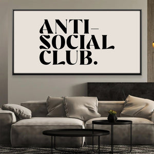 Anti-Social Club Canvas Art Clock Canvas