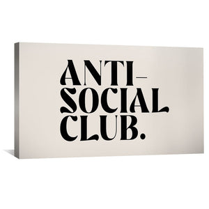 Anti-Social Club Canvas Art Clock Canvas