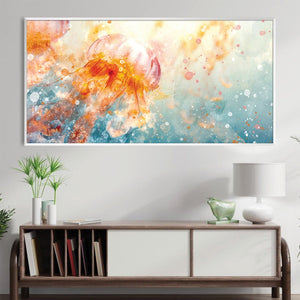 Aqua Aurelia Canvas Art Clock Canvas