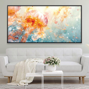 Aqua Aurelia Canvas Art Clock Canvas