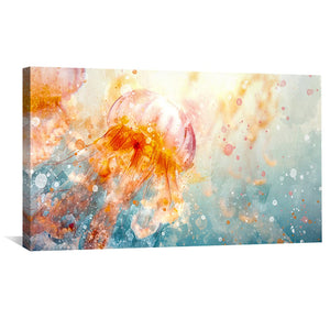 Aqua Aurelia Canvas Art Clock Canvas