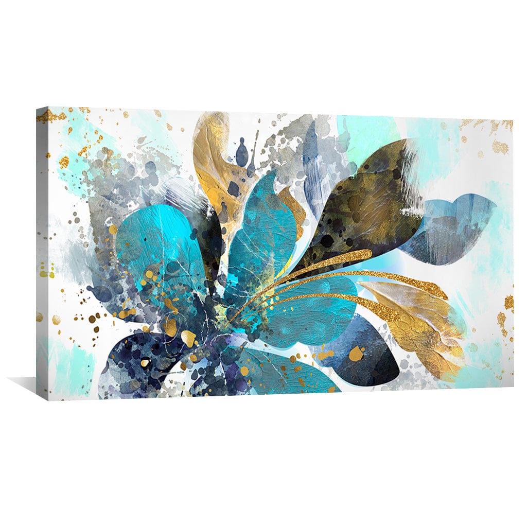 Aqua Lustered Canopy Canvas Art Clock Canvas
