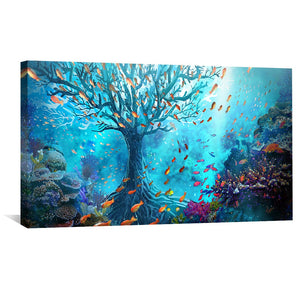 Aquatic Grove Canvas Art Clock Canvas