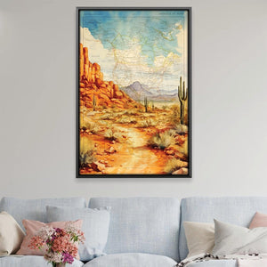 Arizona Desert Canvas Art Clock Canvas