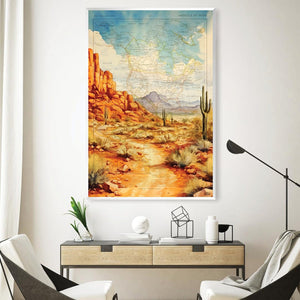 Arizona Desert Canvas Art Clock Canvas