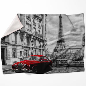 Artistic Paris Landscape Blanket Blanket 75 x 100cm Clock Canvas