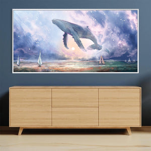 Astral Whale Canvas Art Clock Canvas