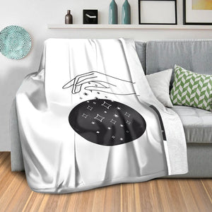 Aura Hands C Blanket Blanket Clock Canvas
