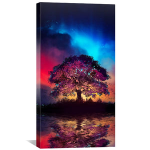 Aurora Arboreal Canvas Art Clock Canvas