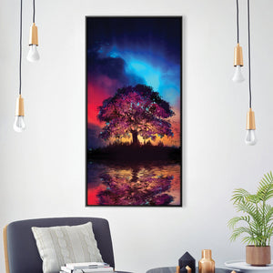 Aurora Arboreal Canvas Art Clock Canvas